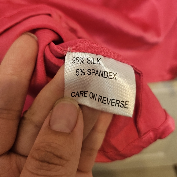 St. John Pink Silk Button Down Longsleeve Shirt - Picture 11 of 13